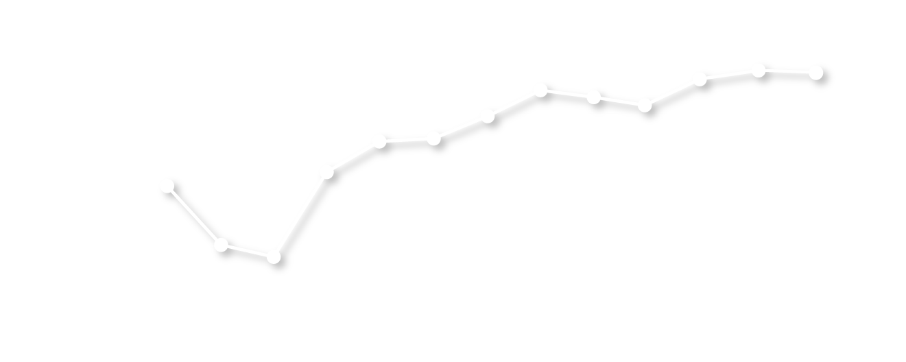 line graph for year end market value of investments